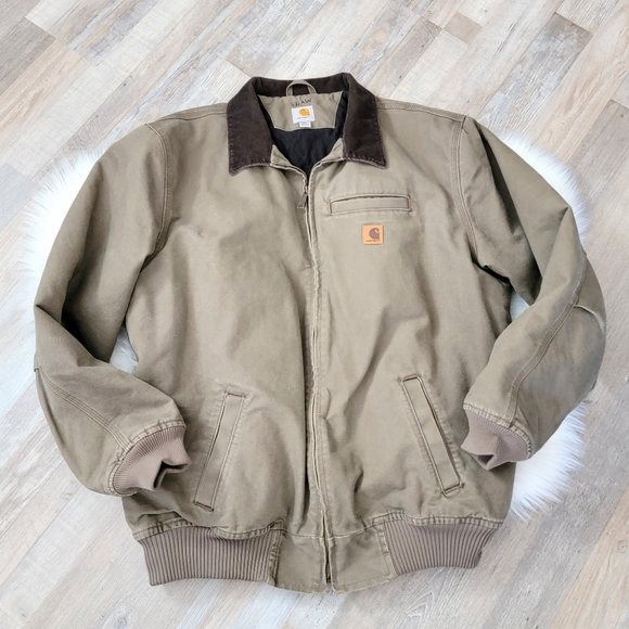 Carhartt Bankston Sienna Sandstone Fleece Lined Canvas Work Coat Size 2XL Tall - Picture 2 of 16